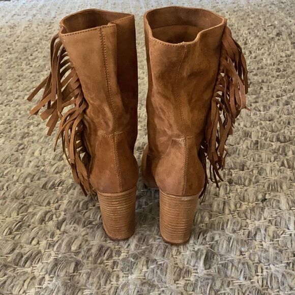 Free People Wild Rose Western Slouch Boot with Fringes Brown Suede EU 39 US 8.5 - Picture 5 of 9